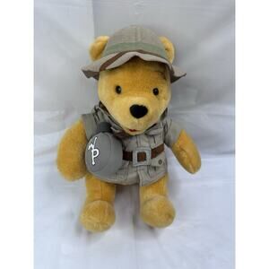 Walt Disney World Exclusive Animal Kingdom Safari Winnie The Pooh W/Canteen 9”